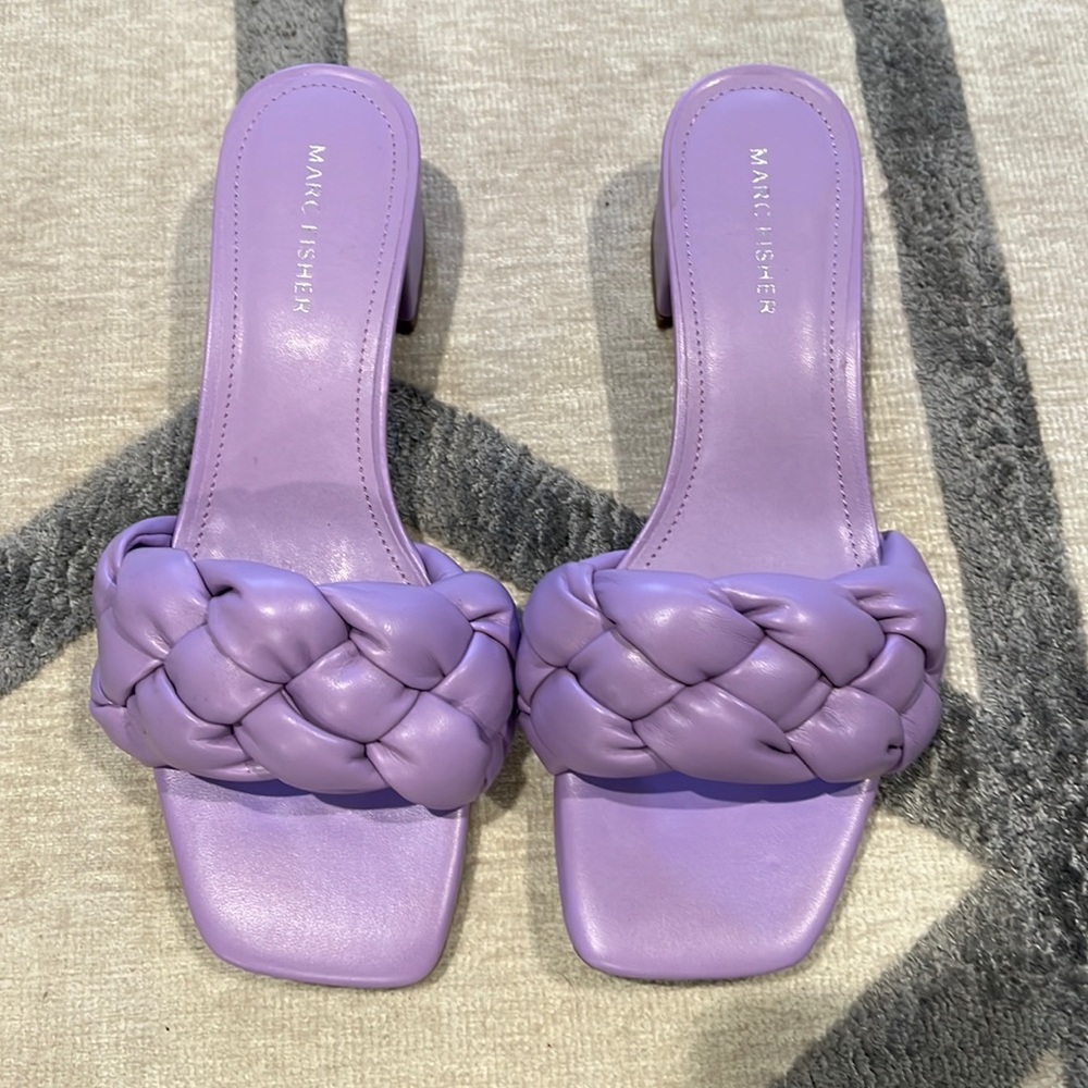 Worn once Marc Fisher lilac purple braided slides size 8.5